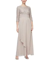 Alex Evenings Women's Sequin-Lace Empire-Waist Dress