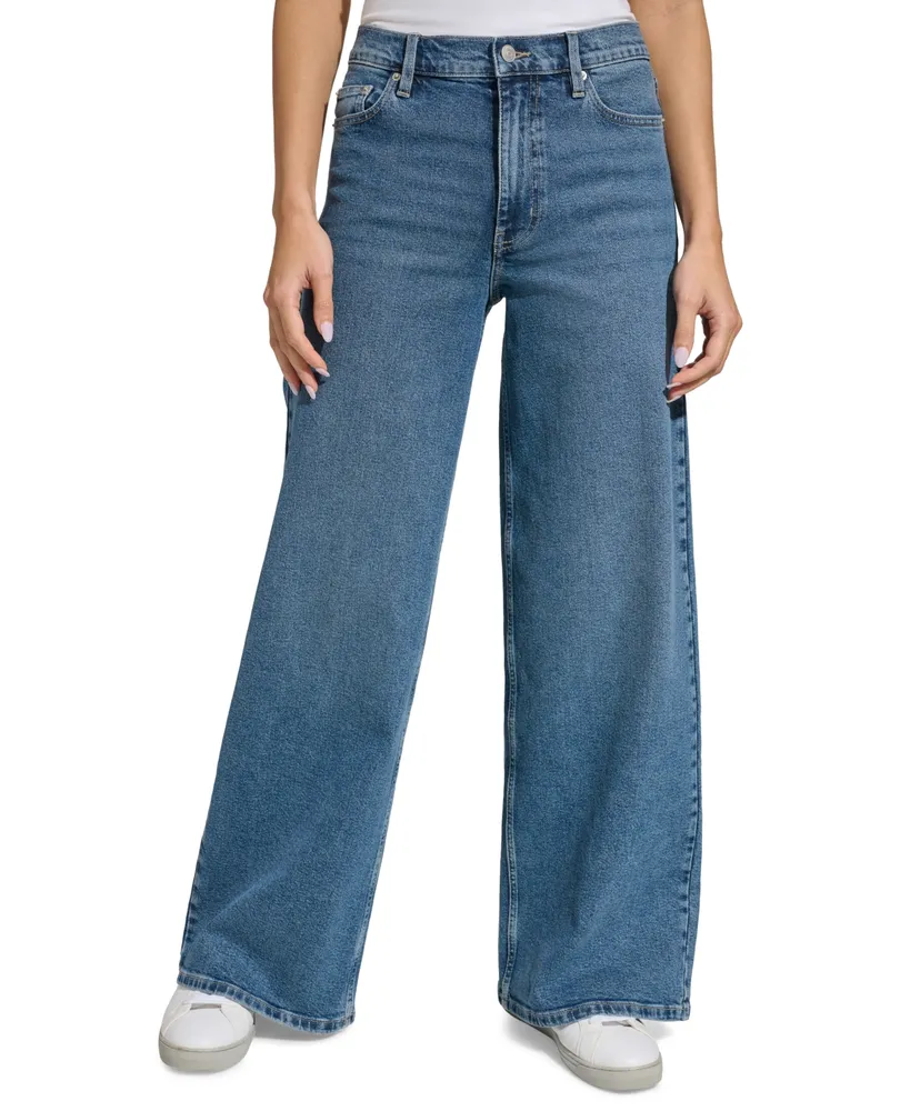 Calvin Klein Jeans Women's High-Rise Wide-Leg Stretch