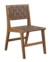 Ink+Ivy 18.75" 2-Pc. Oslo Wide Faux Leather Woven Dining Chairs