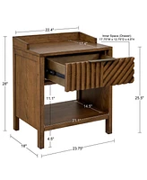 Ink+Ivy 23.75" Sunset Cliff Wide 1-Drawer Wood Nightstand with Shelf