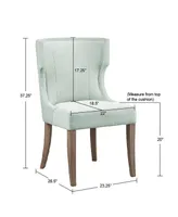 Madison Park 23.25" Carson Wide Wood Upholstered Wingback Dining Chair