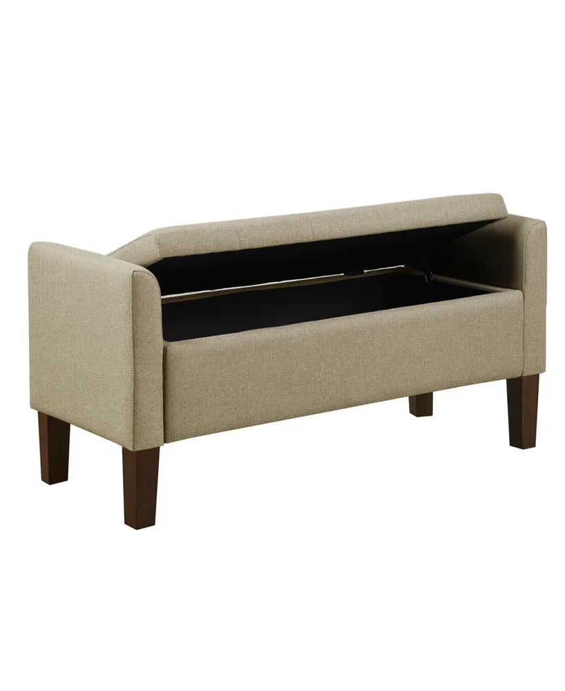 510 Design 44" Blaire Wide Fabric Flip-Top Upholstered Storage Bench