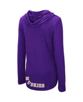 Women's Colosseum Purple Washington Huskies My Lover Lightweight Hooded Long Sleeve T-shirt