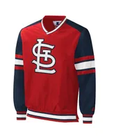 Men's Starter Red St. Louis Cardinals Yardline V-Neck Pullover Windbreaker