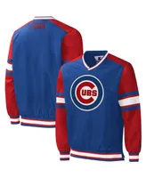 Men's Starter Royal Chicago Cubs Yardline V-Neck Pullover Windbreaker