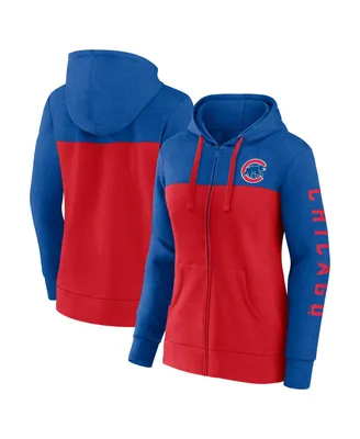 Women's Fanatics Royal, Red Chicago Cubs City Ties Hoodie Full-Zip Sweatshirt