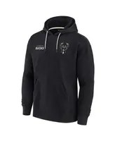 Men's and Women's Fanatics Signature Black Milwaukee Bucks Super Soft Fleece Pullover Hoodie