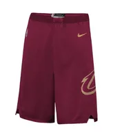 Big Boys Nike Wine Cleveland Cavaliers Icon Edition Mesh Performance Swingman Shorts