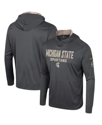 Men's Colosseum Charcoal Michigan State Spartans Oht Military-Inspired Appreciation Long Sleeve Hoodie T-shirt
