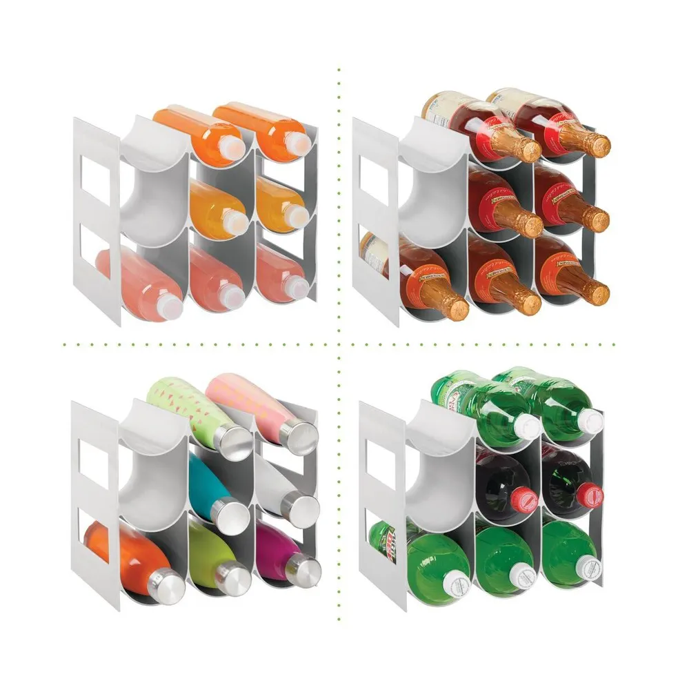 mDesign Plastic Modern Free-Standing Bottle Rack Storage Organizer