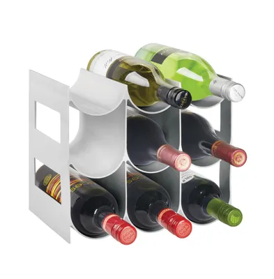 mDesign Plastic Modern Free-Standing Bottle Rack Storage Organizer