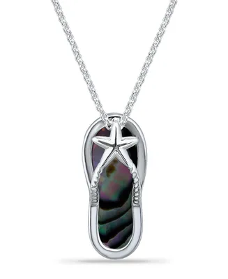 Macy's Abalone Inlay Flip Flop Necklace