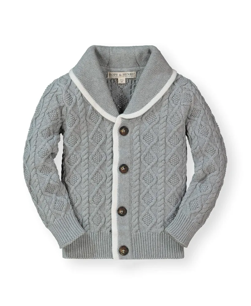 Hope & Henry Baby Boys Shawl Collar Sweater Cardigan