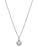 Diamond Solitaire 18" Pendant Necklace (1/3 ct. t.w.) in 14k White Gold