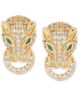 Adornia 14k Gold-Plated Crystal Jaguar Stud Earrings