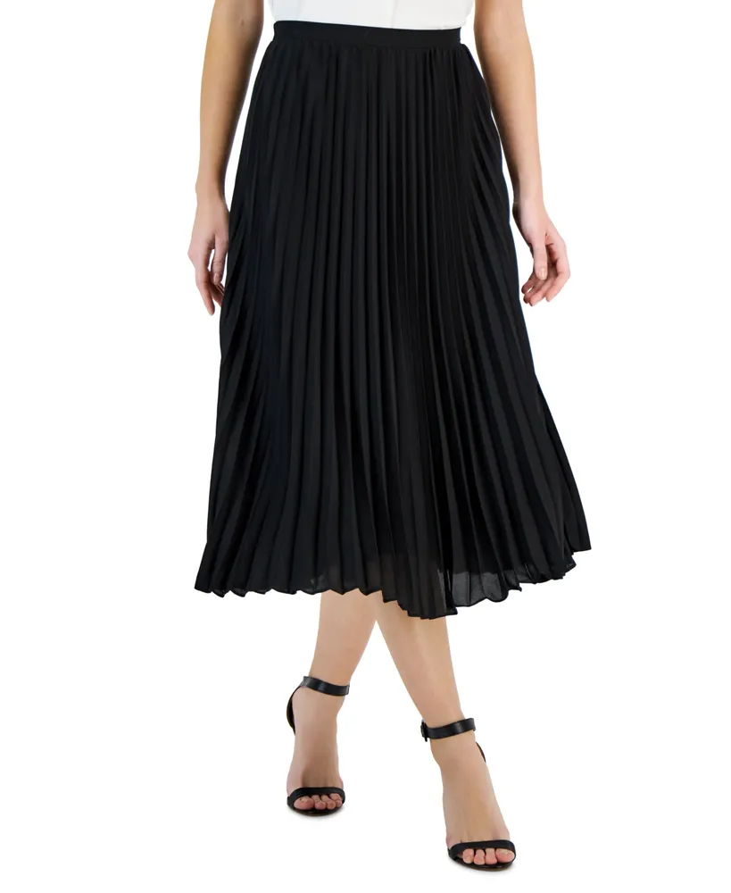 T Tahari Women's Pull-On Pleated Midi Skirt