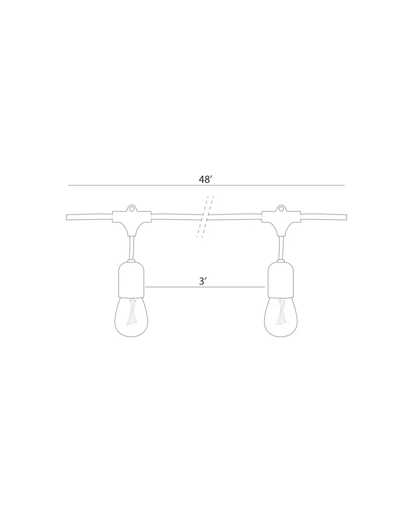 Brightech Glow Heavy Duty Weatherproof Led Holiday String Lights - S14 Bulb, 2W, 48 Ft, 2700K