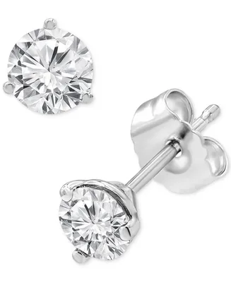 Diamond Three Prong Stud Earrings (1 ct. t.w.) 14k White Gold