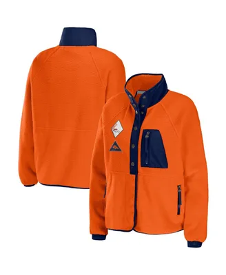 Women's Wear by Erin Andrews Orange Denver Broncos Polar Fleece Raglan Full-Snap Jacket