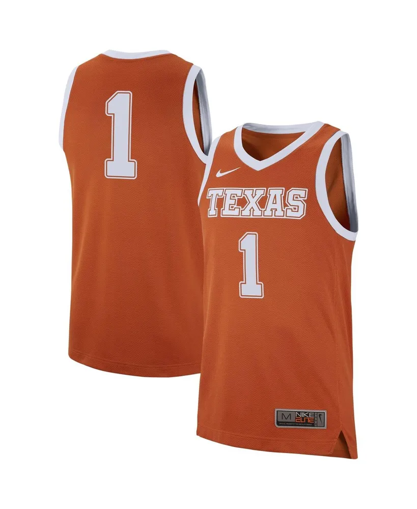 Men's Nike #1 Burnt Orange Texas Longhorns Replica Jersey