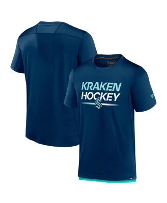 Men's Fanatics Deep Sea Blue Seattle Kraken Authentic Pro Tech T-shirt