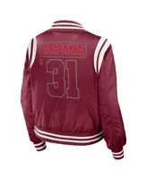 Women's Wear by Erin Andrews Crimson Alabama Tide Football Bomber Full-Zip Jacket