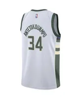 Big Boys Nike Giannis Antetokounmpo White Milwaukee Bucks Swingman Jersey - Association Edition