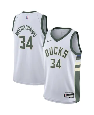 Big Boys Nike Giannis Antetokounmpo White Milwaukee Bucks Swingman Jersey - Association Edition