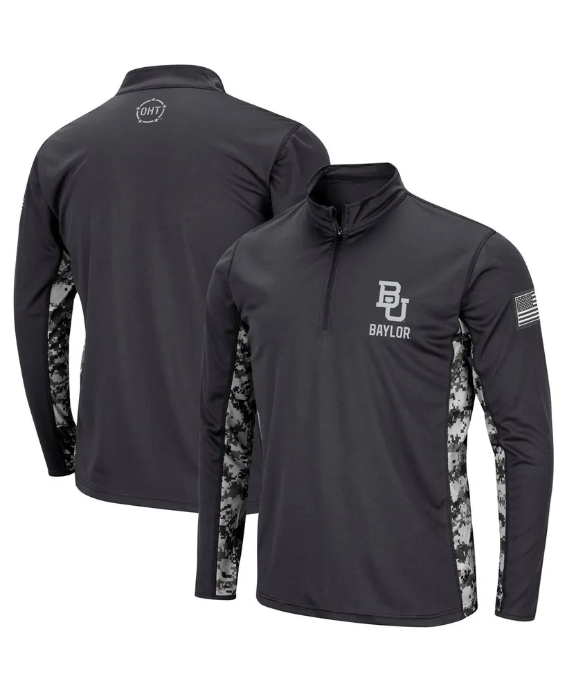 Men's Colosseum Charcoal Baylor Bears Oht Military-Inspired Appreciation Rival Digi Camo Quarter-Zip Jacket