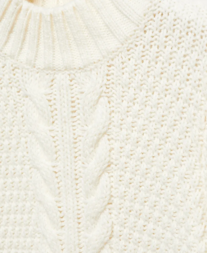 Mango Women's Shoulder Pads Cable Knit Sweater