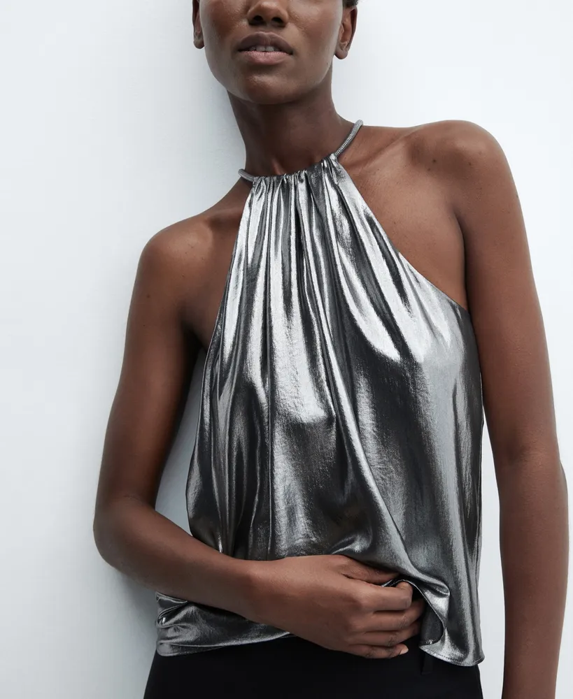 Metallic Halter Top