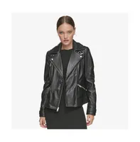 Salla Smooth Asymmetrical Lamb Women's Leather Moto Jacket