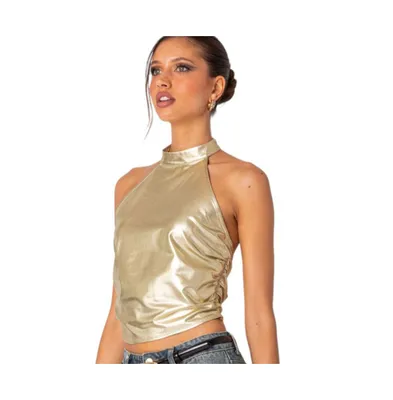 Women's Karter metallic halter top