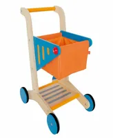 Hape Wooden Orange Blue Shopping Cart
