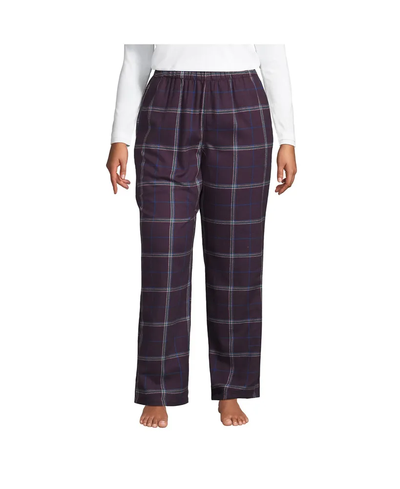 Lands' End Women's Plus Size Print Flannel Pajama Pants - 1x - Rich  Burgundy Woodland Scene in 2023
