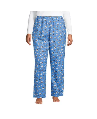 Lands' End Women's Plus Print Flannel Pajama Pants