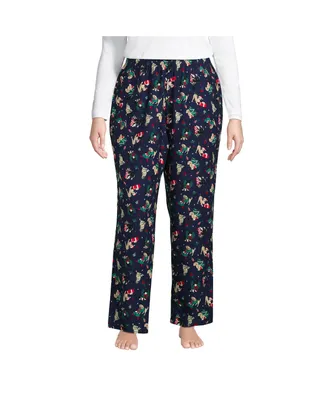 Lands' End Women's Plus Print Flannel Pajama Pants