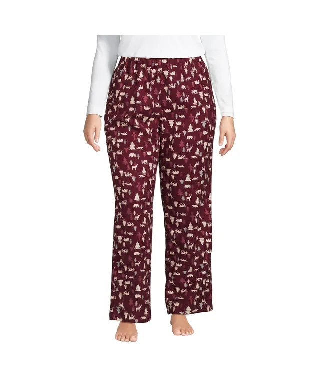 Lands' End Women's Plus Print Flannel Pajama Pants