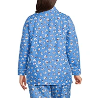 Lands' End Plus Long Sleeve Print Flannel Pajama Top