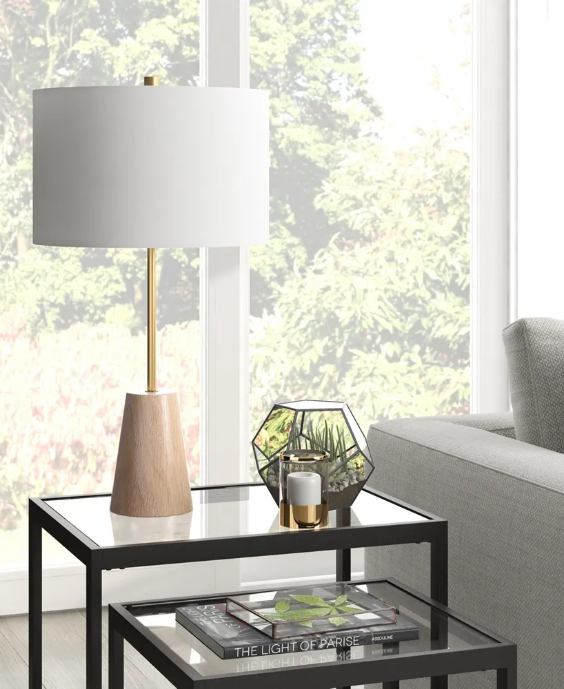 Killian 25.5" Limed Oak Table Lamp with Fabric Shade