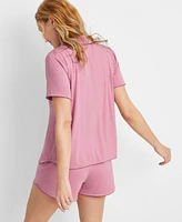 State of Day Women's 2-Pc. Short-Sleeve Notched-Collar Pajama Set Xs-3X