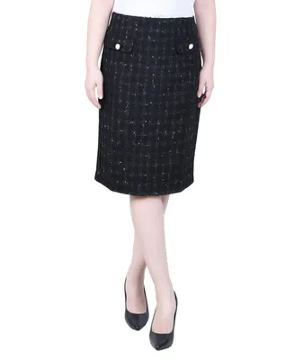 Ny Collection Women's Slim Double Knit Skirt