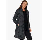 Stella Carakasi Women's Lace and Wool Blended Snap-Front Cover Shot Coat