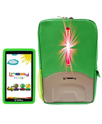Linsay New 7" Wi-Fi Kids Tablet Funny Learning Newest Android 13 64GB Super Bundle with Defender Case and Led Back Pack