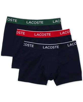 Lacoste Men's Casual Classic Colorful Waistband Trunk Set, 3 Pack