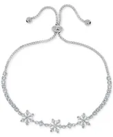 Lab-Grown White Sapphire Snowflake Bolo Bracelet (1/2 ct. t.w.) in Sterling Silver