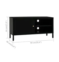 Tv Stand 35.4"x11.8"x17.3" Steel and Glass