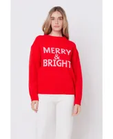 English Factory Women's Merry and Bright Holiday Sweater