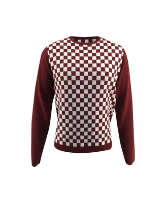 Bellemere Checker Print Cashmere Merino Fantasy Sweater