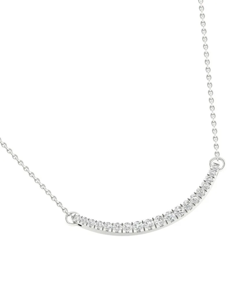 Forever Grown Diamonds Lab Grown Diamond Curved Bar Collar Necklace (1/2 ct. t.w.) in Sterling Silver, 16" + 2" extender